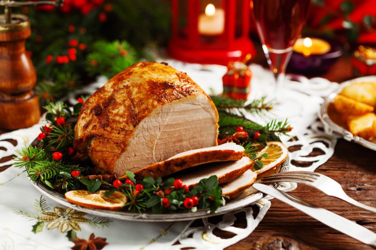 Christmas baked ham in Finland