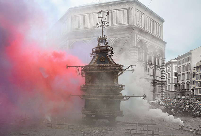 Explosion of the Cart in Florence, Italy for Easter