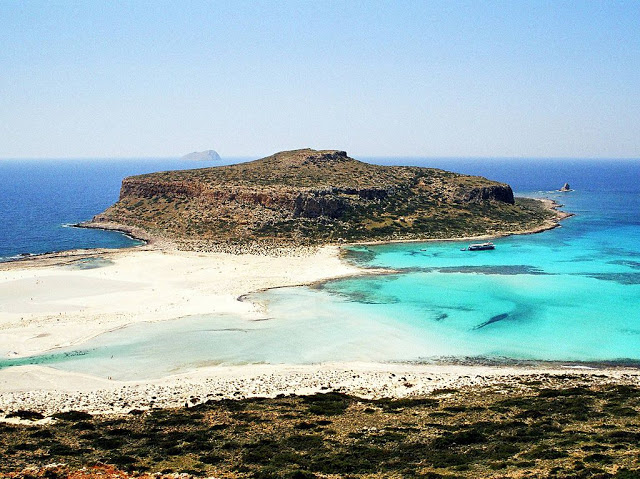 panoramic view of balos lagoon, crete, greece
