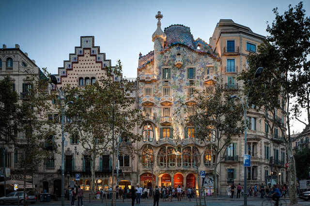 Façade Casa Batlló in Barcelona, Spain