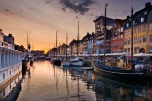 View of the old port area of Nyhavn,Copenhagen