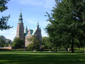 View of the park of Rosenborg Castle, Copenhagen 