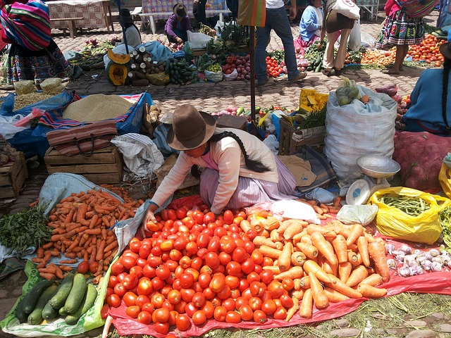 Food in a Cusco market