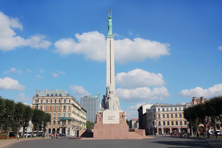 The Freedom Monument in central Riga.